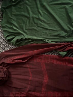 Nike Dri-FIT  Bundle ; Maroon/Burgundy 3/4zip and green long sleeve